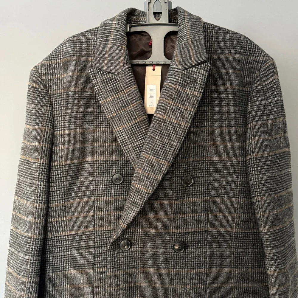 Banana Republic Heritage Collection Double-Breasted Plaid Coat